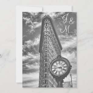 Invitation Paysage urbain de NYC Flatiron Building & horloge
