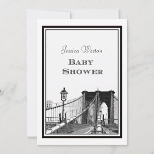 Invitation Paysage urbain de NYC Pont de Brooklyn #2 DIY Baby