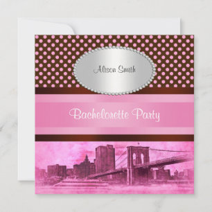 Invitation Paysage urbain de NYC Pont de Brooklyn Bateau 3 En