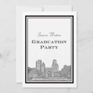 Invitation Paysage urbain de NYC Washington Sq gravé DIY Grad