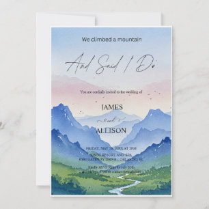 Invitation Paysages d'aquarelle et montagnes Mariage