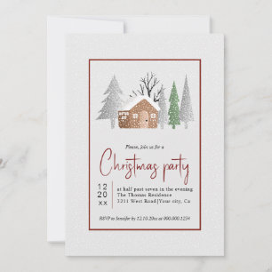 Invitation Paysages d'hiver, arbres et fête de Noël des chute