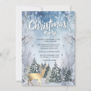 Invitation Paysages d'hiver Deer Christmas Company