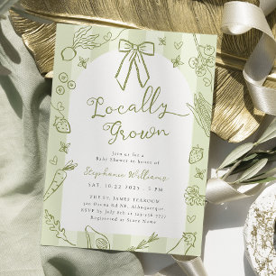 Invitation Paysans verts cultivés localement Baby shower Invi