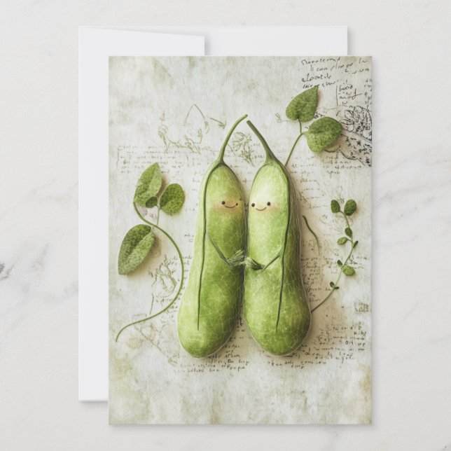 Invitation Pea in the Pod | Câlins de jardin (Devant)
