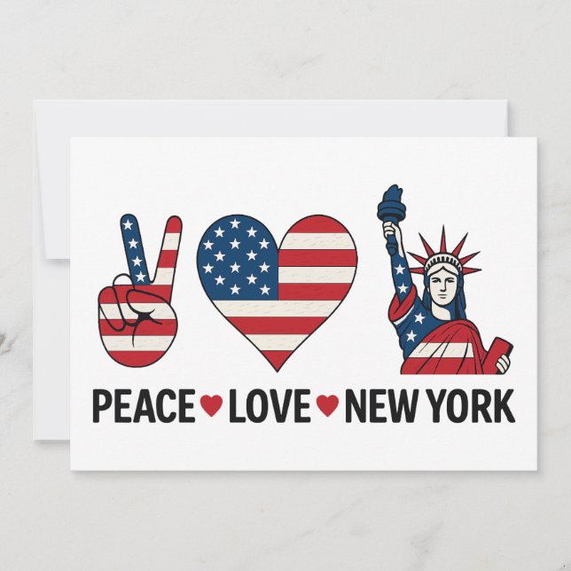 Invitation Peace Love New York (Devant)