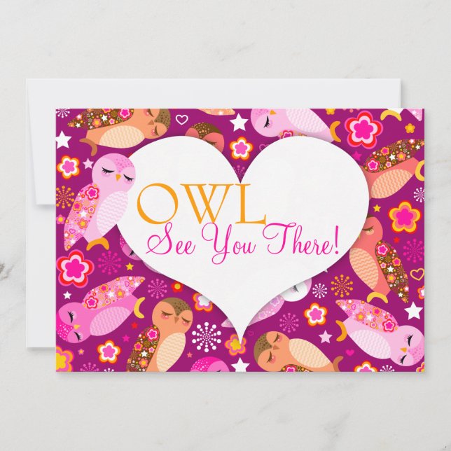 Invitation Peace & Love "OWL See You There" (Devant)