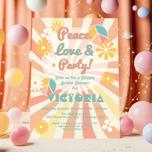 Invitation Peace Love & Party Hippie Party