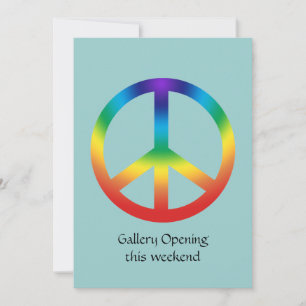 Invitation Peace Sign à Rainbow colors