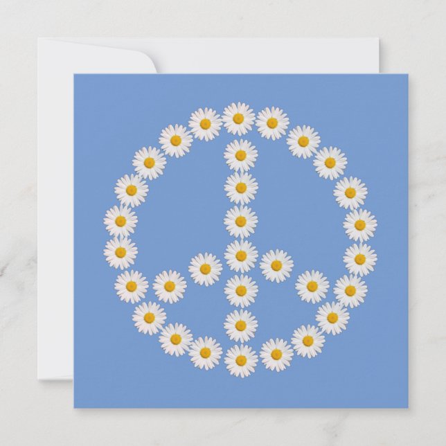 Invitation peace sign daisii daisy boho (Devant)