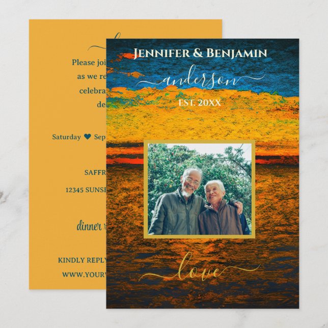 Invitation Peaceful Ocean Wedding Vow Renewal  (Devant / Derrière)