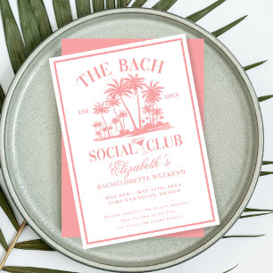 Invitation Peach Beach Social Club Enterrement de Vie de Céli