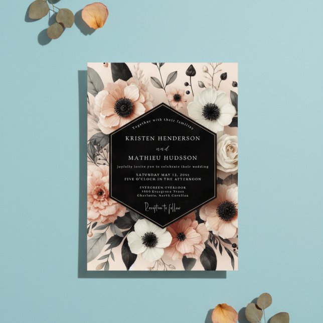 Invitation Peach Blossom Opulent Romance Wedding (Créateur téléchargé)