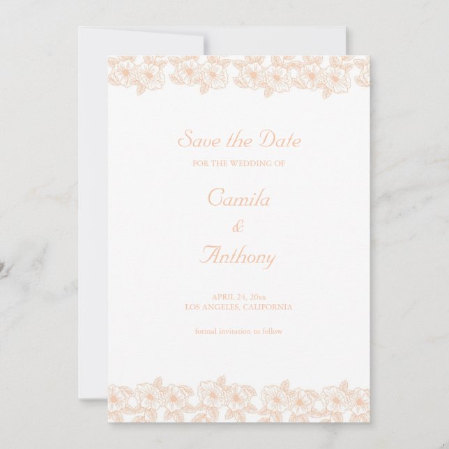 Invitation Peach Fuzz minimaliste Motif tendance (Devant)