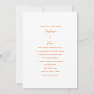 Invitation Peach intemporel Fuzz Simple Minimalist 2024 Maria