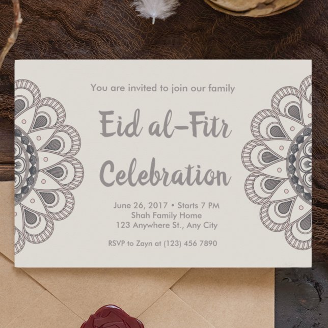 Invitation Peach Mandala Eid al-Fitr (Créateur téléchargé)