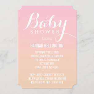 Invitation Peach & Pink Baby