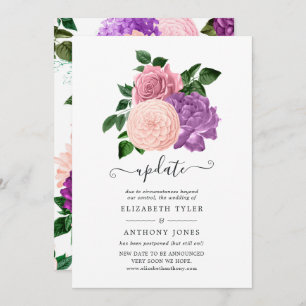 Invitation Peach Pink & Lavender Purple Mariage Mise à jour