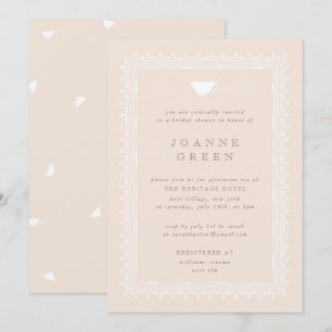 Invitation Peach Regency Afnoon Tea Bridal/Wedding shower