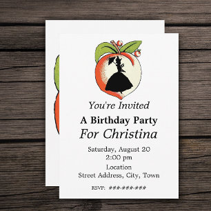 Invitation Peach Silhouette Southern Bell Anniversaire