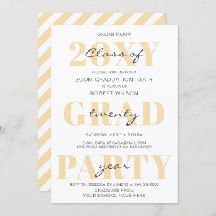 Invitation Peach Typography Modern Online Graduation Party