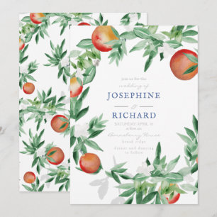 Invitation Peaches, aquarelle design, pour l'invitation de ma