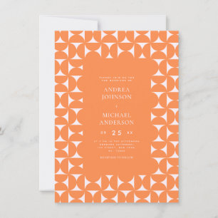 Invitation Peacht rose et orange Mariage moyen du milieu du s