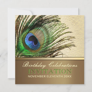 Invitation Peacock Goddess Feather Anniversaire Fête Invitati