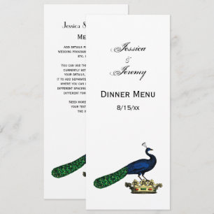 Invitation Peacock héraldique Vintage stylisé sur Couronne C