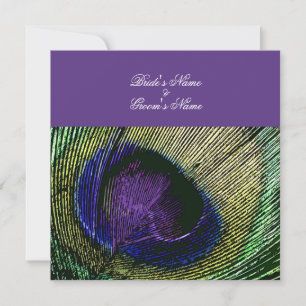 Invitation Peacock n violet thème mariage - Créez votre propr