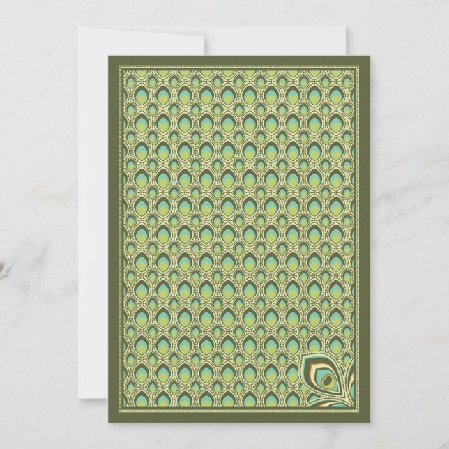 Invitation Peacock Nouveau (Olive Green) (Devant)