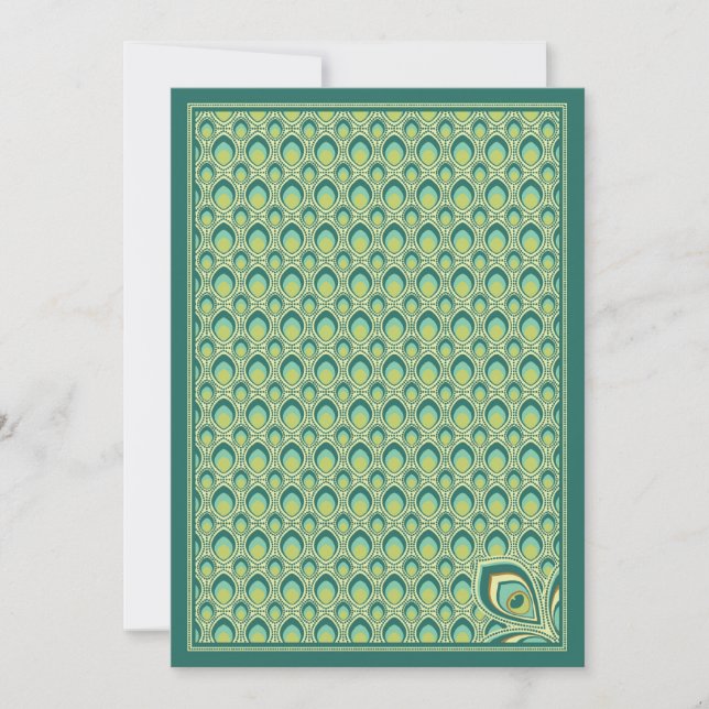 Invitation Peacock Nouveau (Turquoise Green) (Devant)