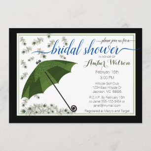 Invitation Peacock Umbrella Bridal Douche