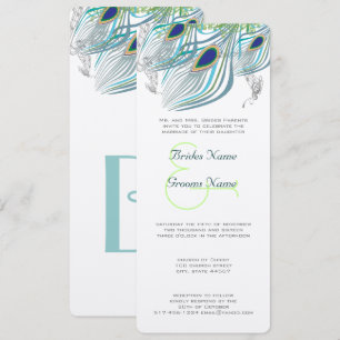 Invitation Peacock Vintage 3 plumes