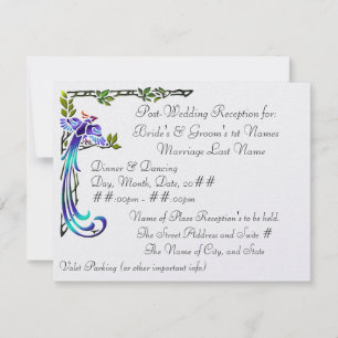 Invitation Peacocks Artisanaux (Réception De Mariage En Métal