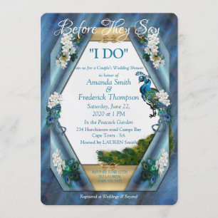 Invitation Peacocks & Emerald Green Metallic Soie W-Douche