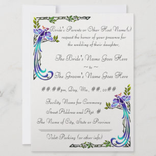 Invitation Peacocks (Faire-part de mariage métallique)