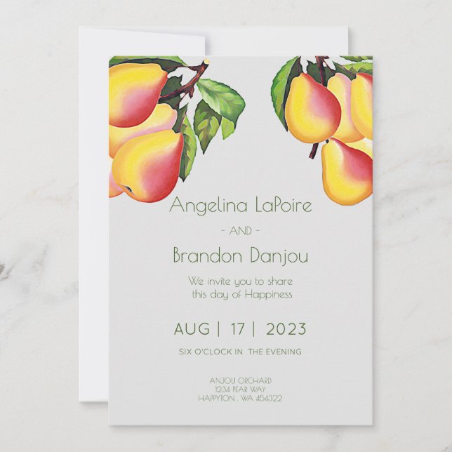 Invitation Pear Orchard - Mariage (Devant)