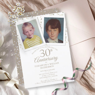 Invitation Pearl 30e anniversaire du Mariage Enfance Photos
