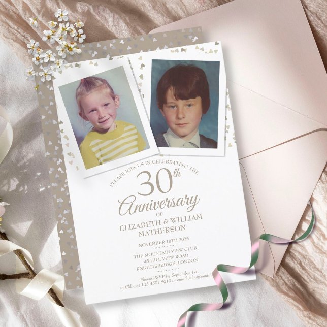 Invitation Pearl 30e anniversaire du Mariage Enfance Photos (Créateur téléchargé)
