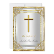 Pearl Gold Croix blanche Baptême/Christening