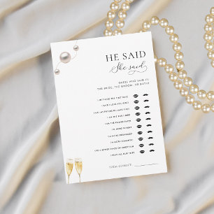 Invitation Pearls et Prosecco Il dit qu'elle a dit jeu de dou