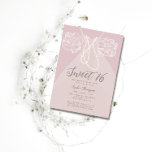 Invitation Pearls Princess Dress Blush Pink Sweet 16 Party<br><div class="desc">A simple,  modern,  elegant and chic Sweet 16 birthday party invitation template featuring a pink background,  strings of pearls on a princess dress in blush,  with ruffled sleeves and modern typography. A chic "pearls and ruffles" design.</div>