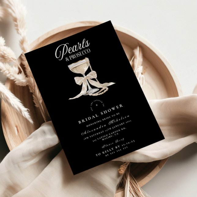 Invitation Pearls & Prosecco Bridal Shower (Créateur téléchargé)