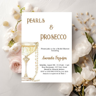 Invitation Pearls Prosecco Fête des mariées élégante