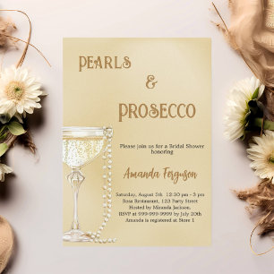 Invitation Pearls Prosecco or élégante Fête des mariées