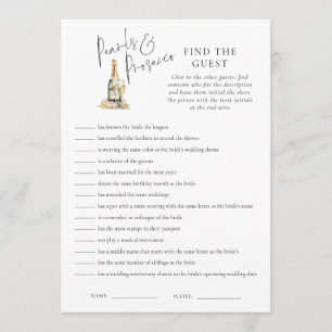 Invitation Pearls Prosecco Trouver Guest Fête des mariées Car