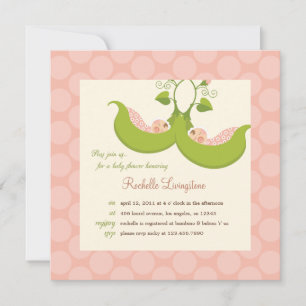 Invitation Peas dans une Pod Girl Twins Baby shower Invitatio