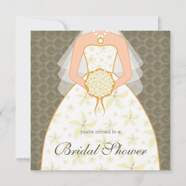 Invitation Peat Mariage robe personnalisée Douche nuptiale In (Dos)