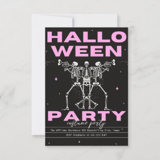 Invitation Peau gothique Vintage de la fête d'Halloween pour